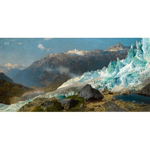 Climbers on the Rhône Glacier below the Furkapass, Bernese Oberland, Switzerland